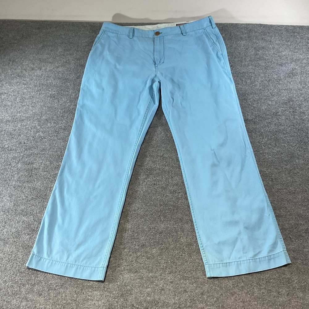 Vineyard Vines Mens Breaker Pants Light Blue Cotton Chino Trousers 38x32